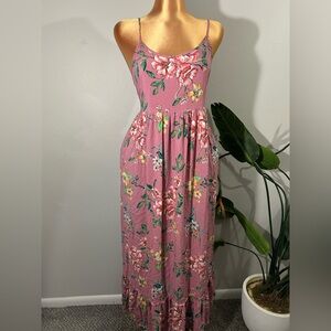 Xhilaration Pink Floral Maxi Dress